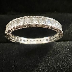Tacori 925 Eternity Band White Topaz Ring Size 11